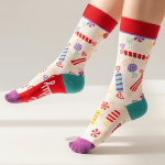 جوراب نخی طرح آب‌نبات